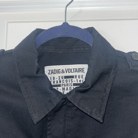 Zadig and Voltaire Kayak Mili Skull Black Jacket Sz US6, FR38 EUC - Picture 6 of 13